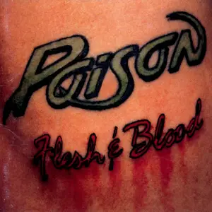 Poison - Flesh & Blood (Capitol Records, C1-91813) • LP • coke bottle clear • Reissue