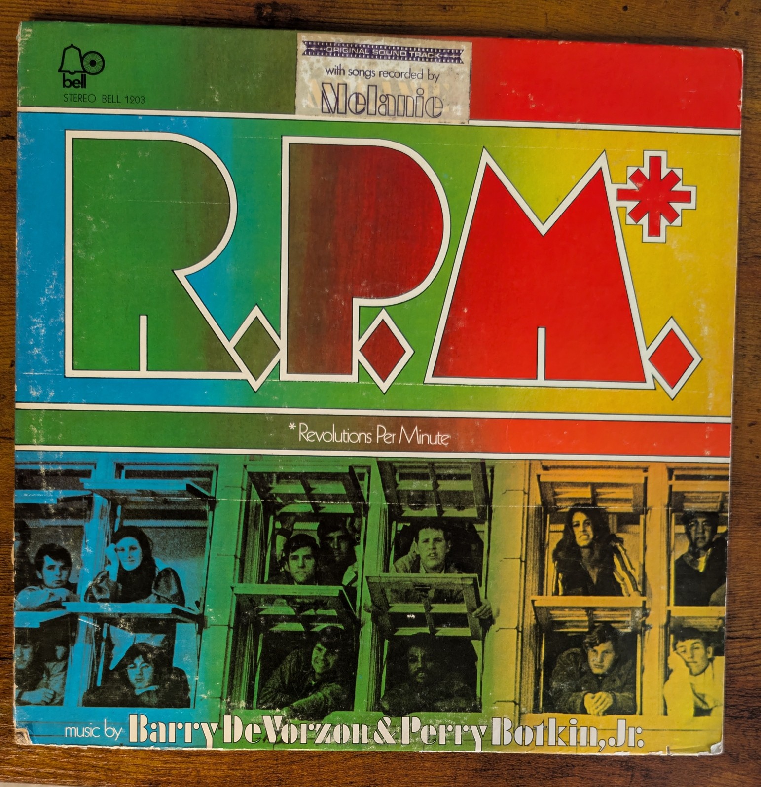 Barry De Vorzon &amp; Perry Botkin Jr. &amp; Melanie - R.P.M.* (*Revolutions Per Minute) (Soundtrack From The Motion Picture) (Bell Records, BELL 1203) · LP · Monarch Pressing VG+/VG+