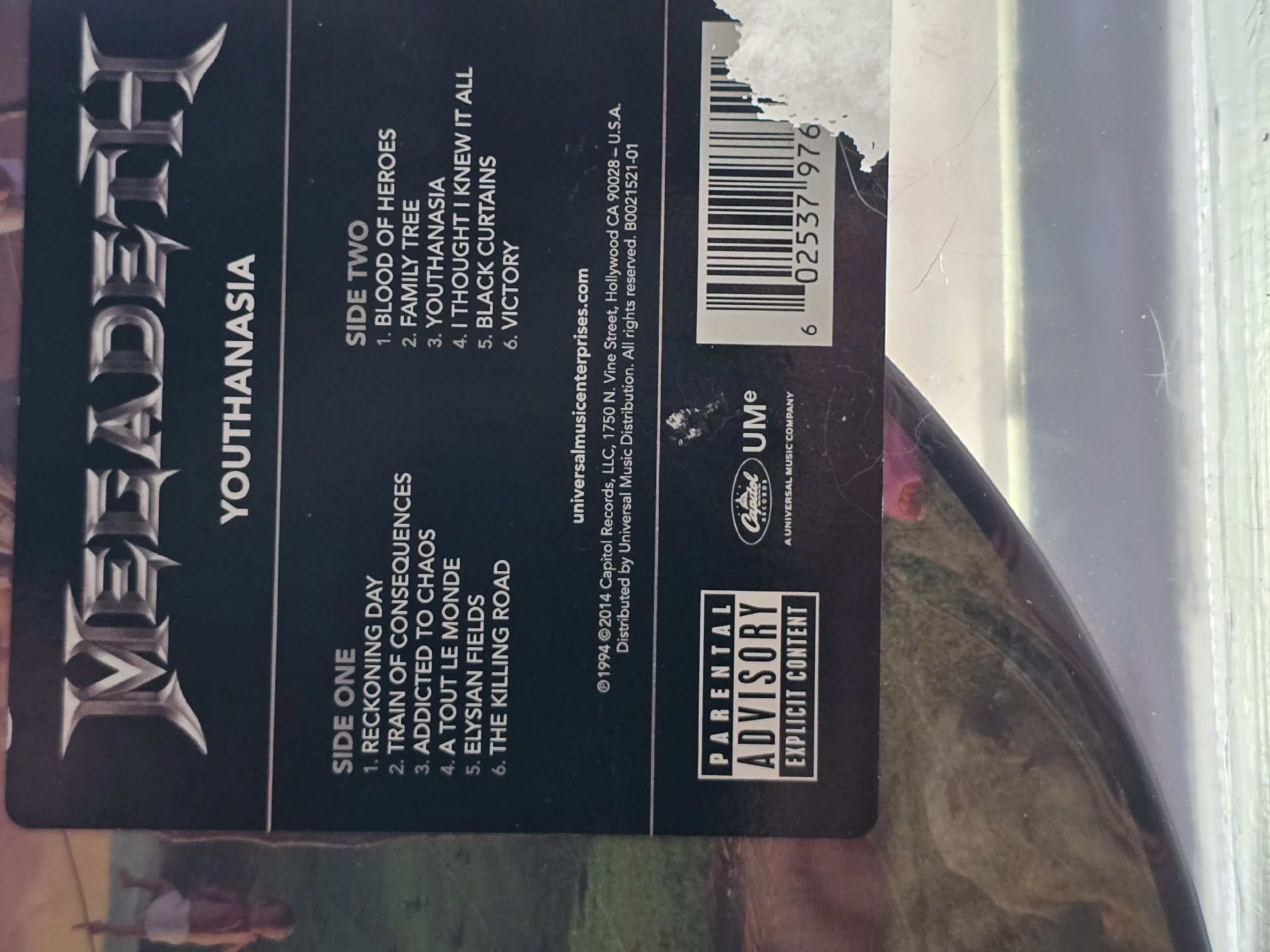Image 2 of Megadeth Youthanasia Vinyl Limited Edition Picture Disc LP