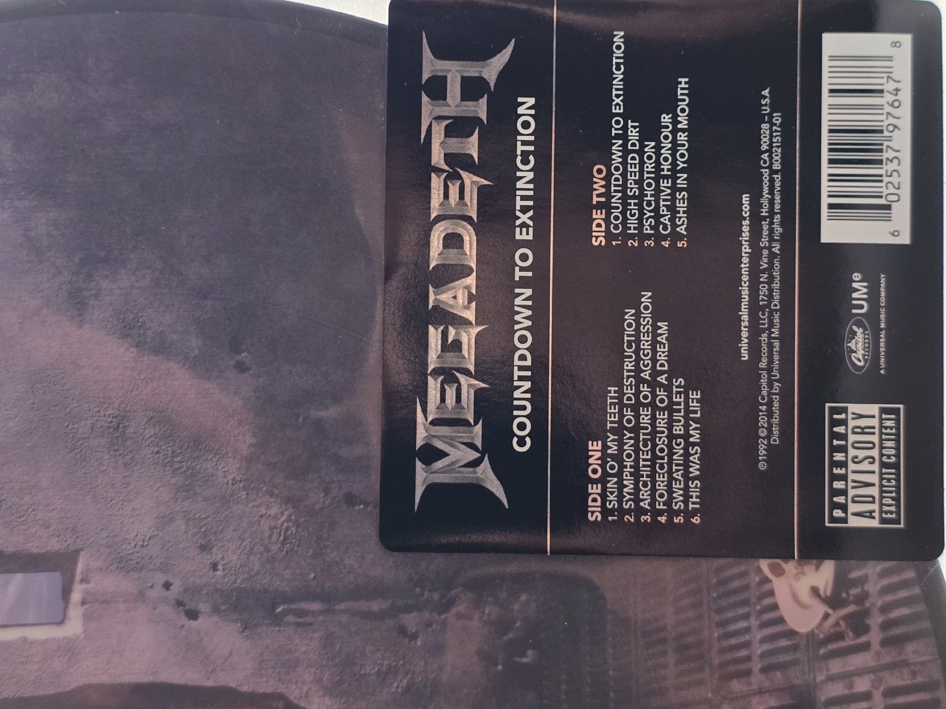 Image 2 of Megadeth Countdown To Extinction Limited Edition Vinyl LP Picture Disc