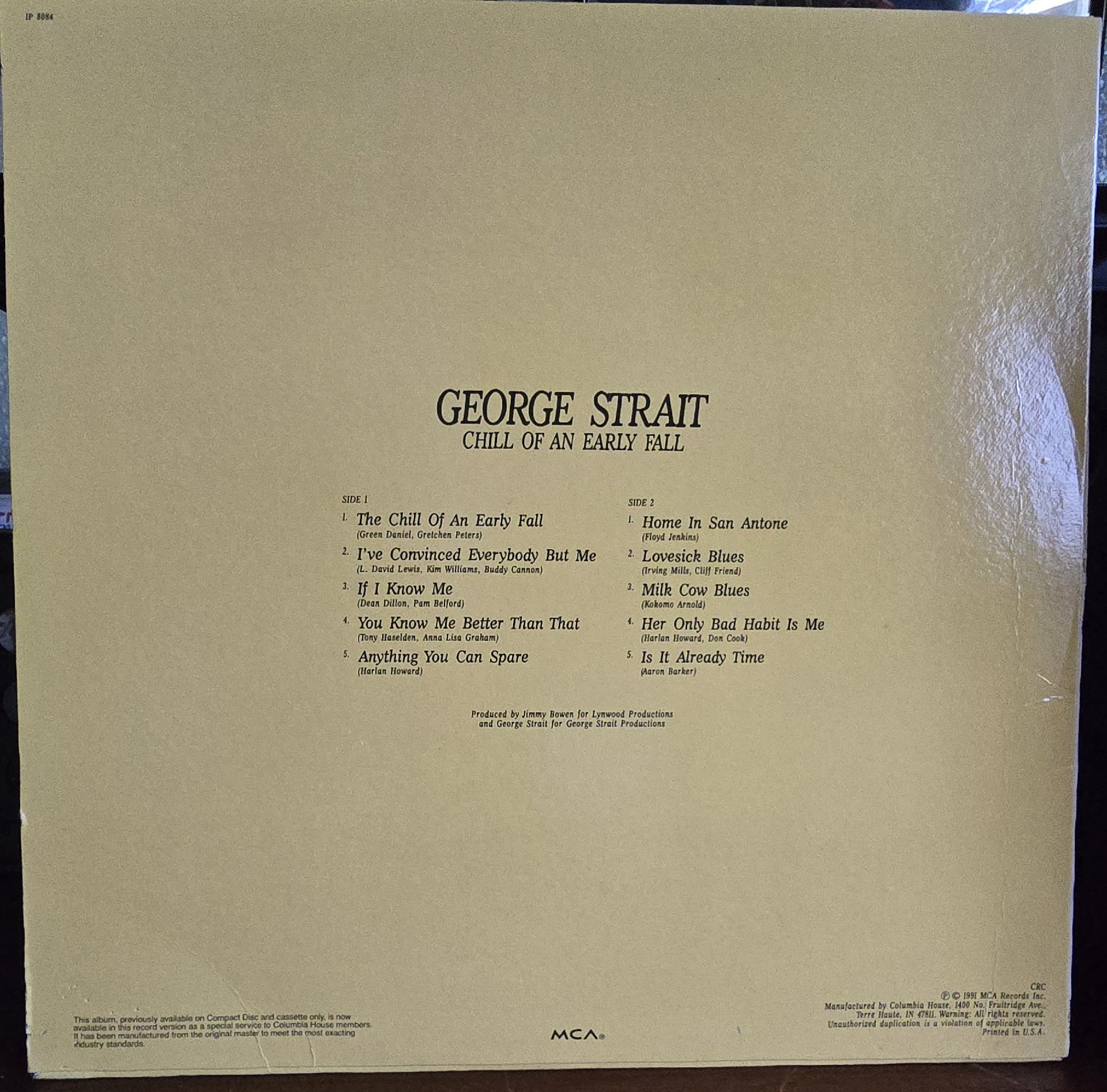 Image 2 of George Strait Chill Of An Early Fall Vinyl LP