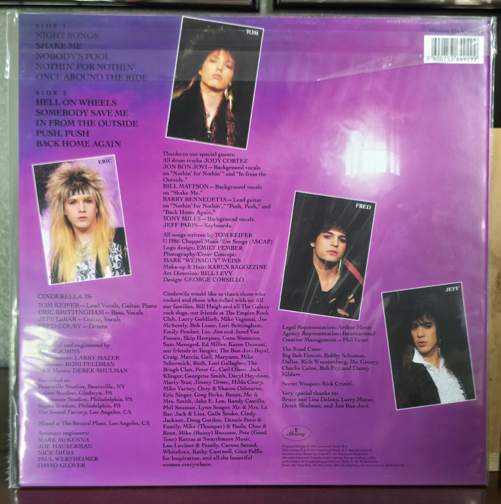 Image 2 of Cinderella Night Songs Vinyl LP