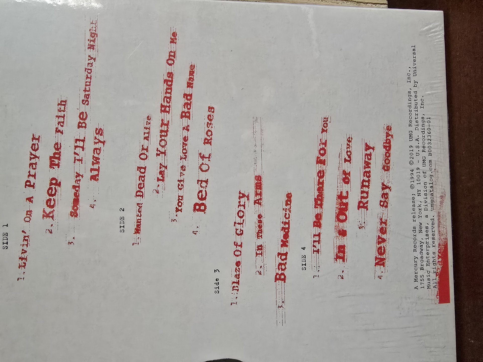 Image 4 of Bon Jovi Crossroads Greatest Hits Vinyl LP