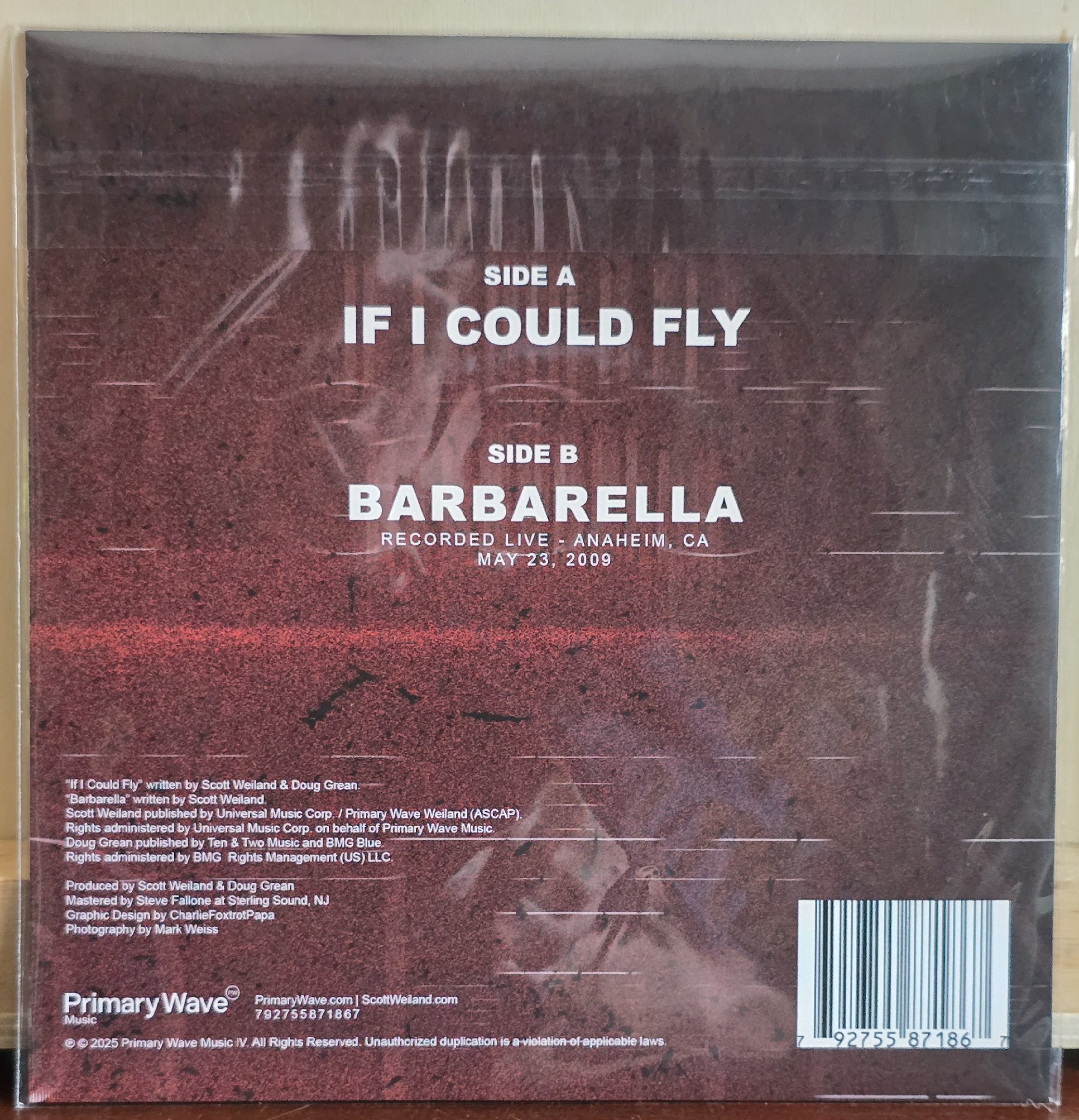 Image 2 of Scott Weiland If I Could Fly 7inch Vinyl Single