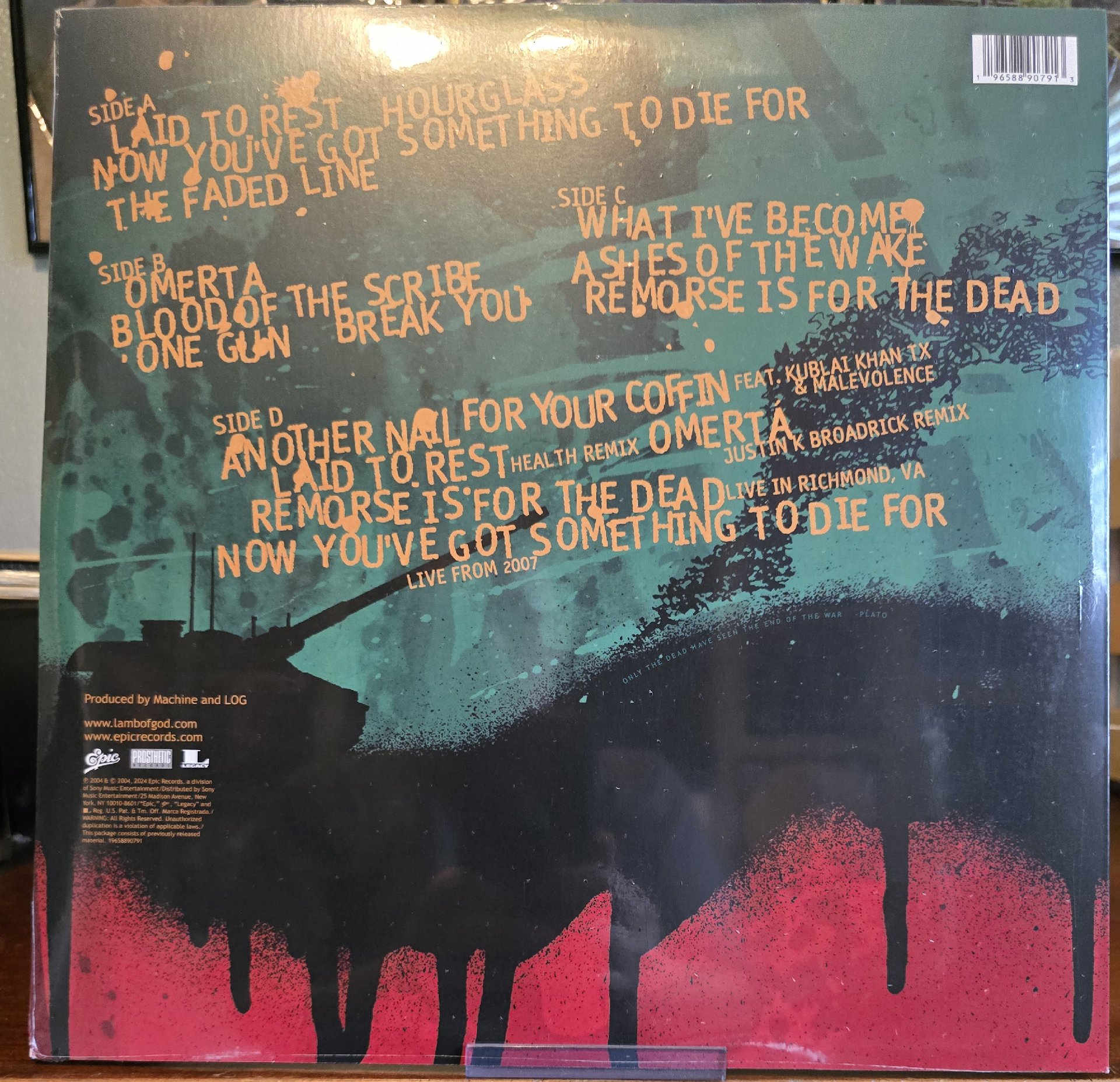 Image 3 of Lamb Of God Ashes Of The Wake 20th Anniversary Vinyl LP